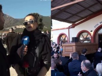 Ειρήνη Παπαδοπούλου: Μαυροφορεμένη και με τρεμάμενη φωνή στην κηδεία του Βασίλη Καρρά – Τα συγκινητικά της λόγια